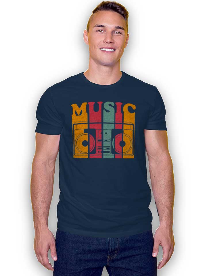 music-design-t-shirt dunkelblau 2