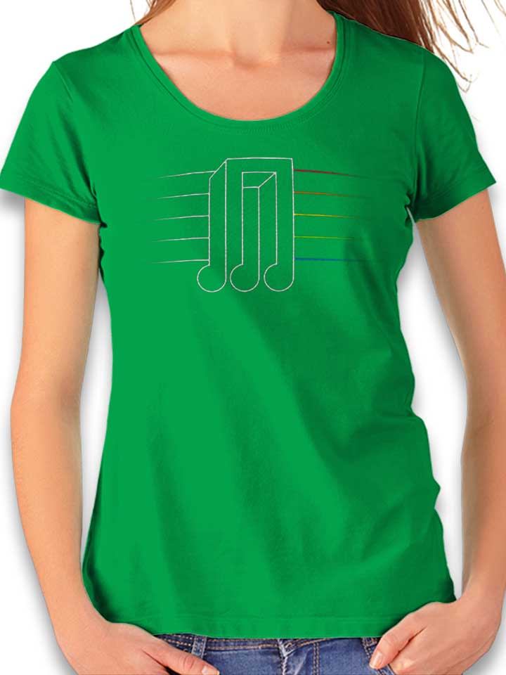 Music Note Illusion T-Shirt Femme vert L