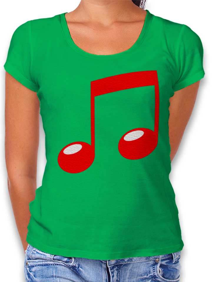 Music Note Camiseta Mujer verde L