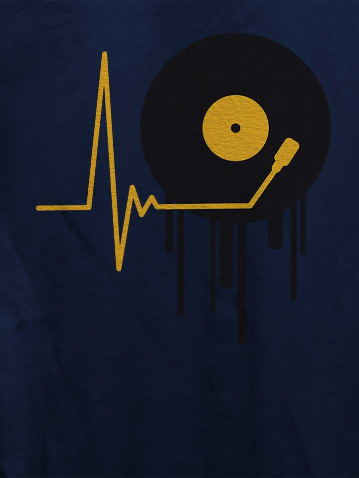 music-pulse-vinyl-damen-t-shirt dunkelblau 4
