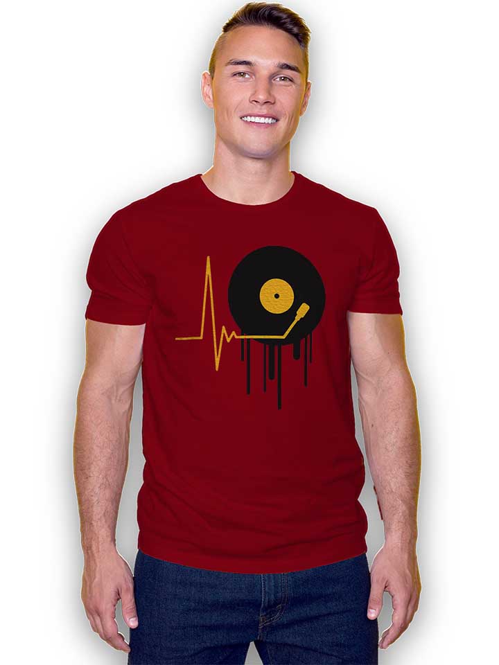 music-pulse-vinyl-t-shirt bordeaux 2