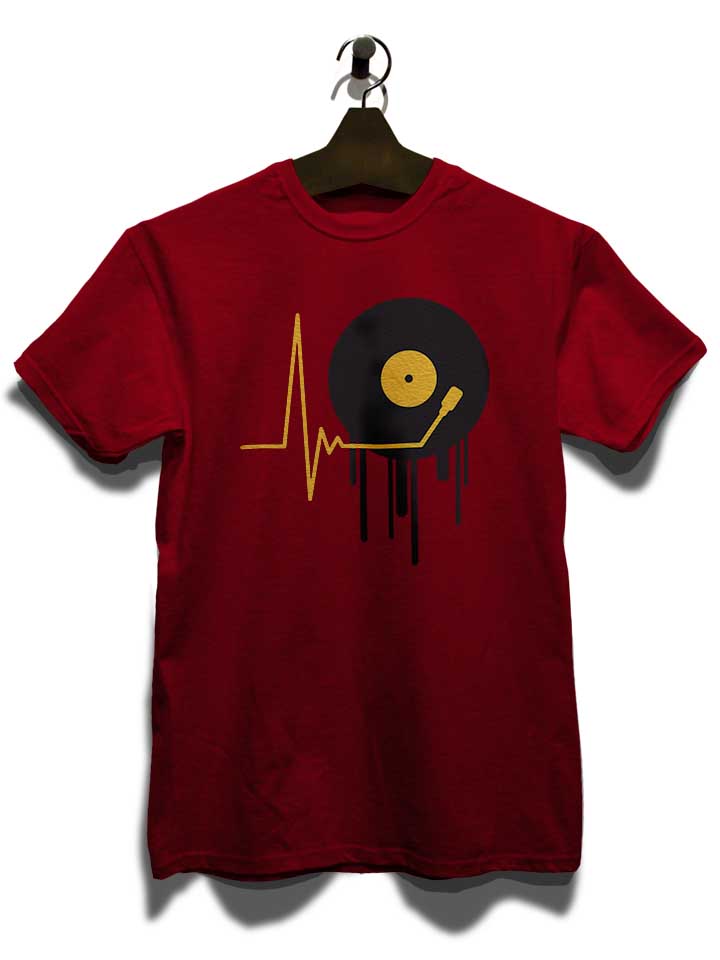 music-pulse-vinyl-t-shirt bordeaux 3