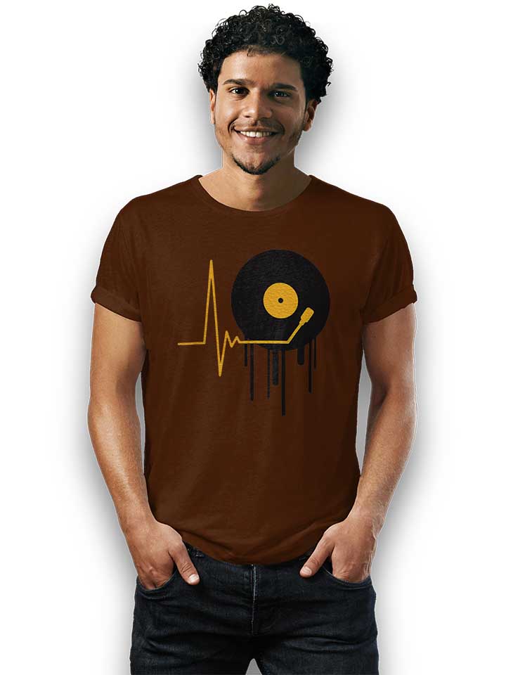 music-pulse-vinyl-t-shirt braun 2
