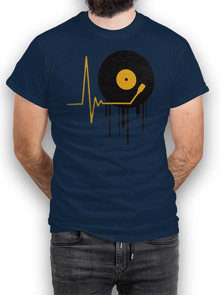 Music Pulse Vinyl T-Shirt navy L