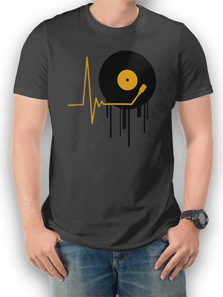 Music Pulse Vinyl T-Shirt gris-fonc L