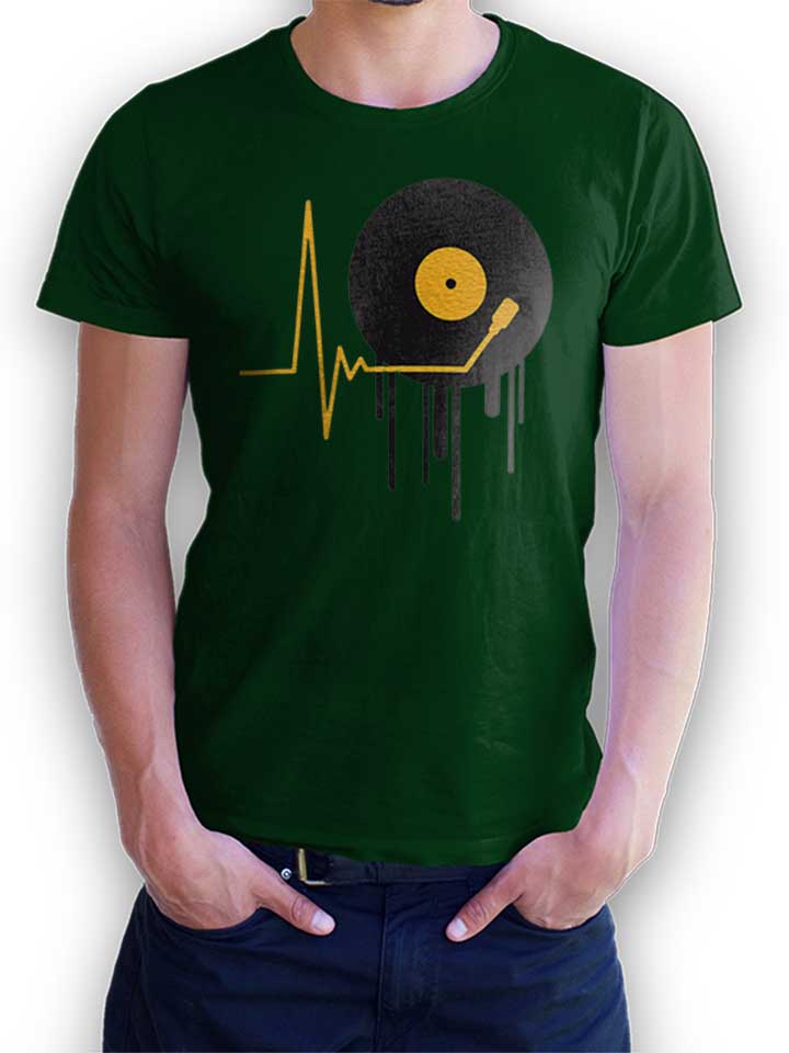 Music Pulse Vinyl T-Shirt dunkelgruen L