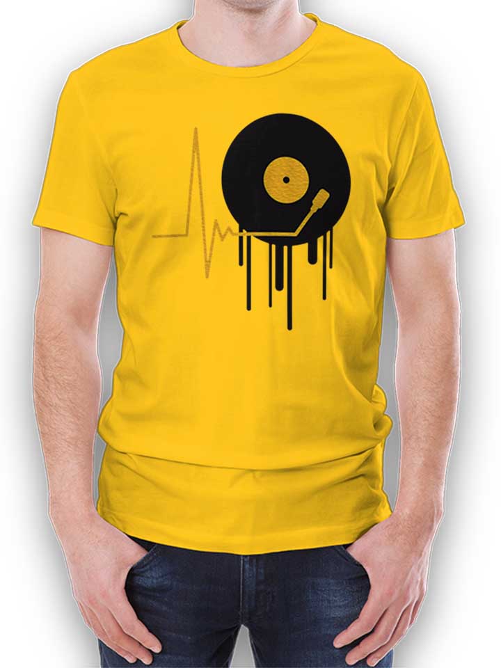 Music Pulse Vinyl T-Shirt jaune L