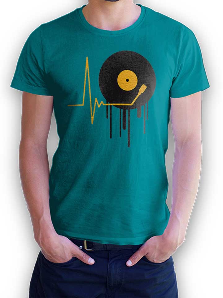 music-pulse-vinyl-t-shirt tuerkis 1