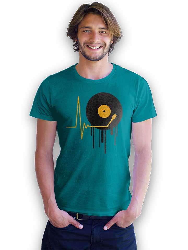 music-pulse-vinyl-t-shirt tuerkis 2