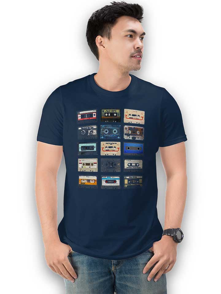 music-tapes-t-shirt dunkelblau 2