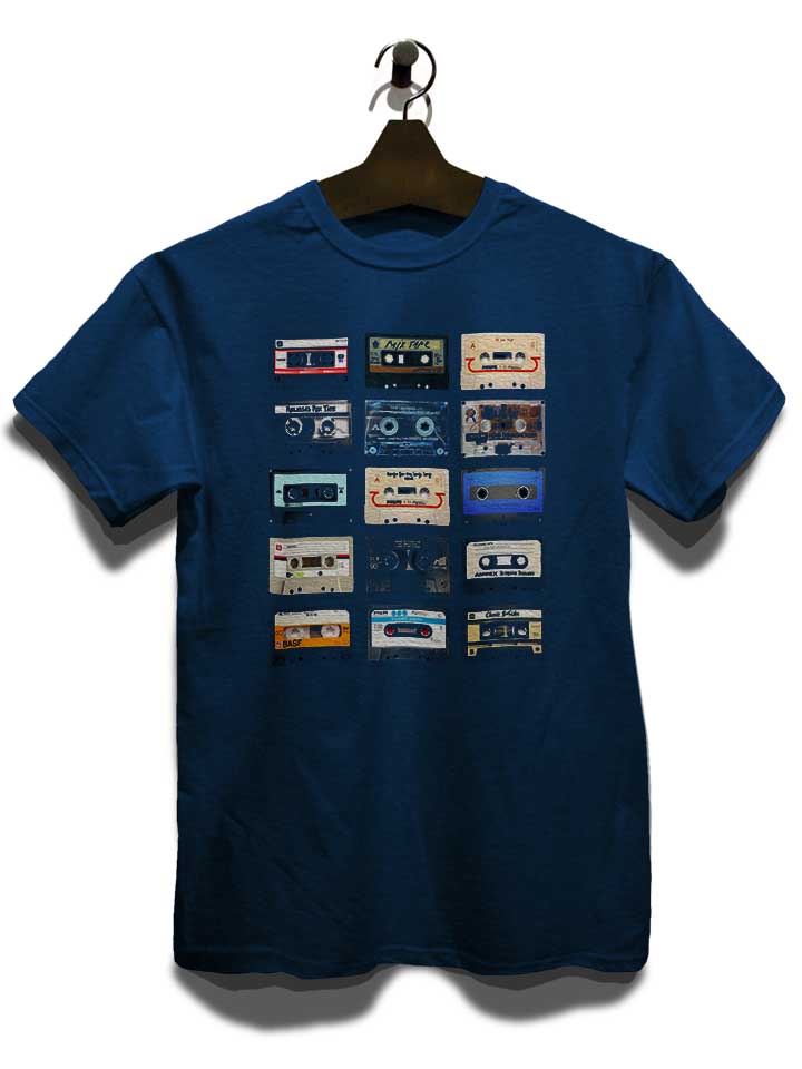 music-tapes-t-shirt dunkelblau 3