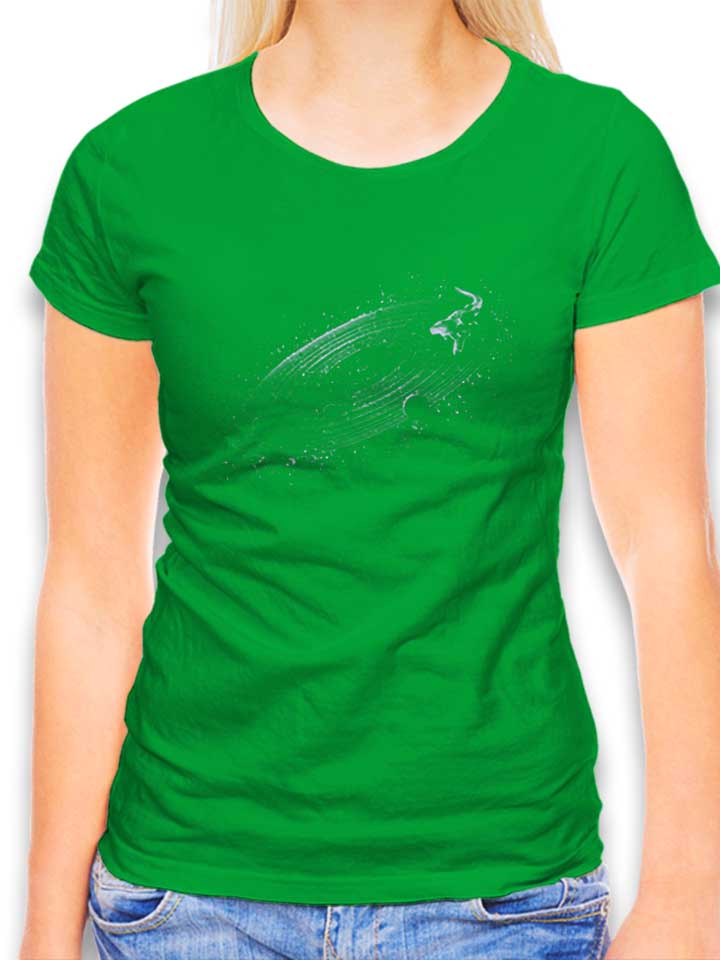 Music Vinyl Record In Space Womens T-Shirt green L