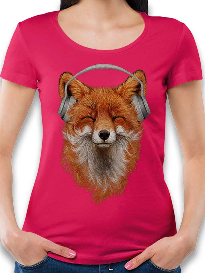 Musical Fox Womens T-Shirt fuchsia L