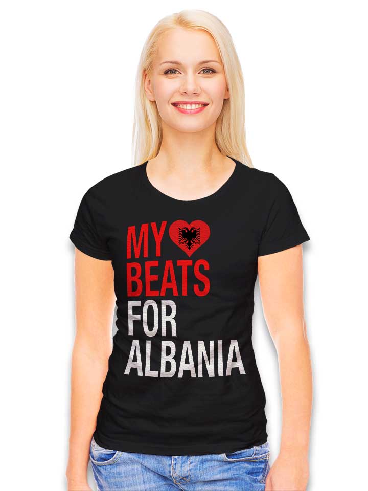 my-heart-beats-for-albania-damen-t-shirt schwarz 2