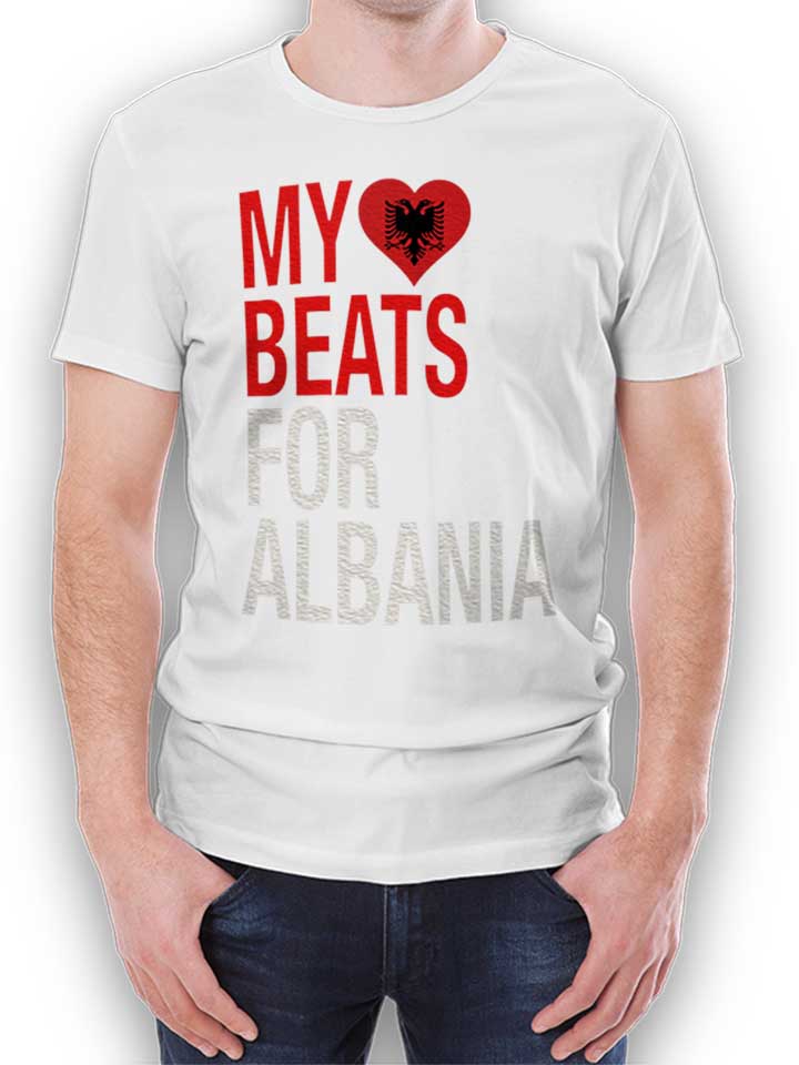 My Heart Beats For Albania T-Shirt white L