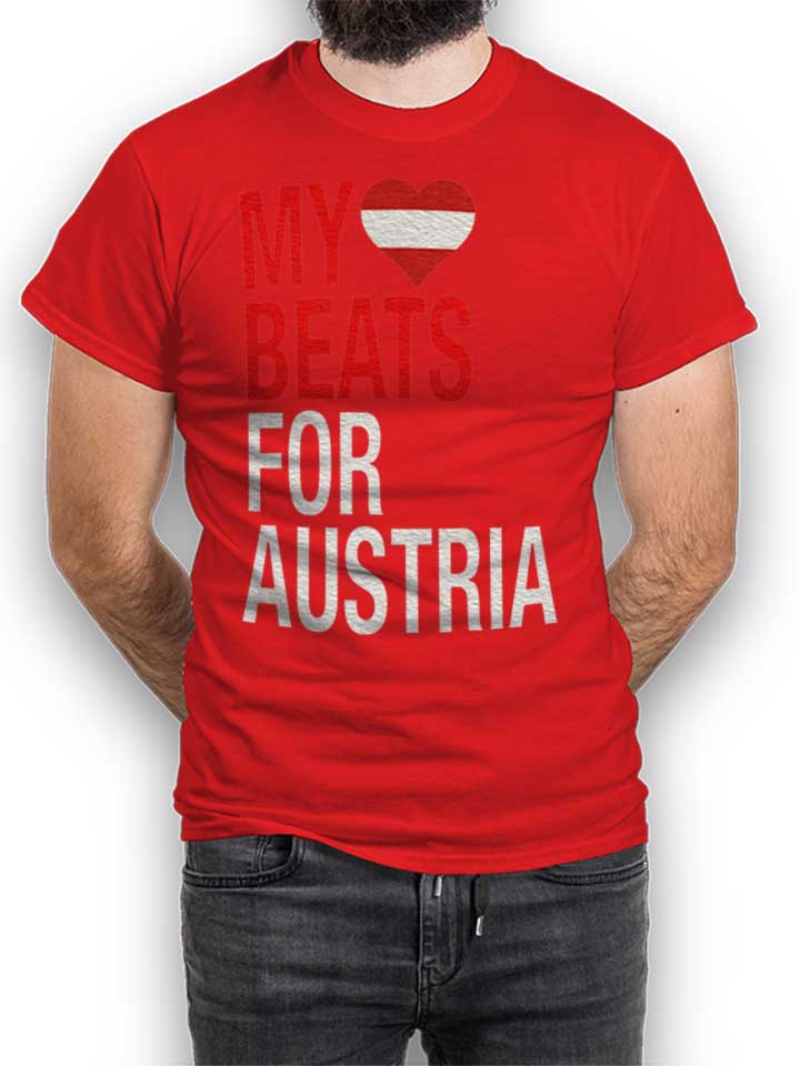My Heart Beats For Austria T-Shirt rouge L
