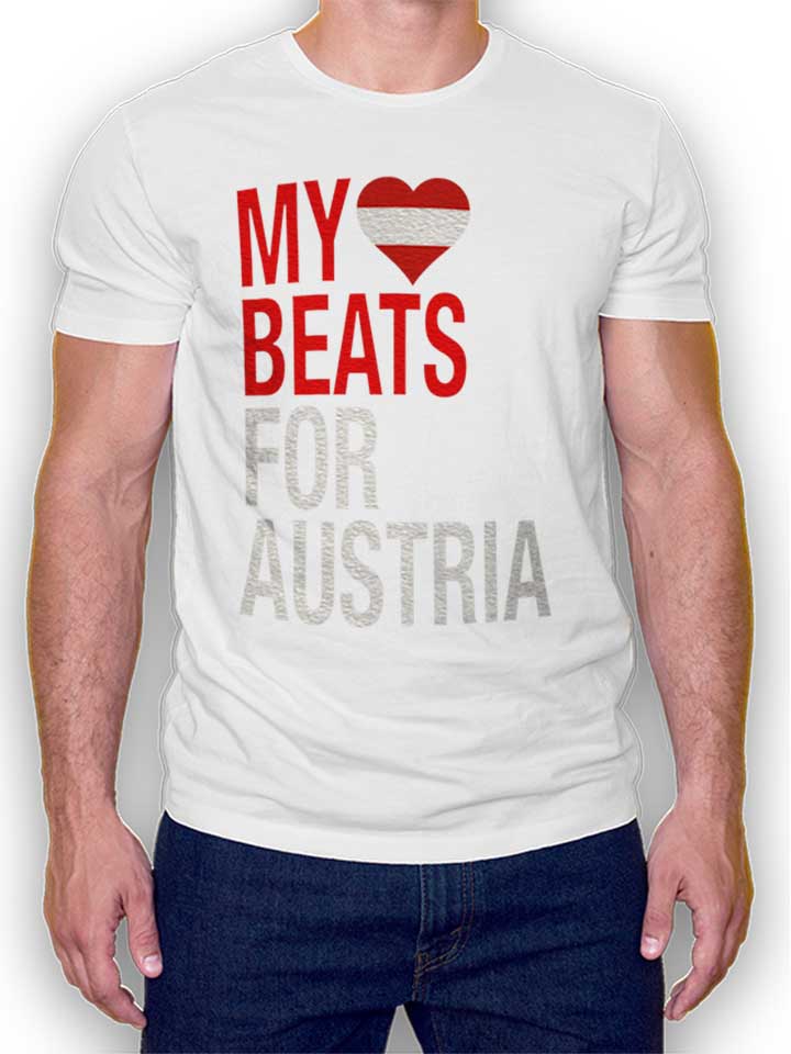 My Heart Beats For Austria T-Shirt blanc L