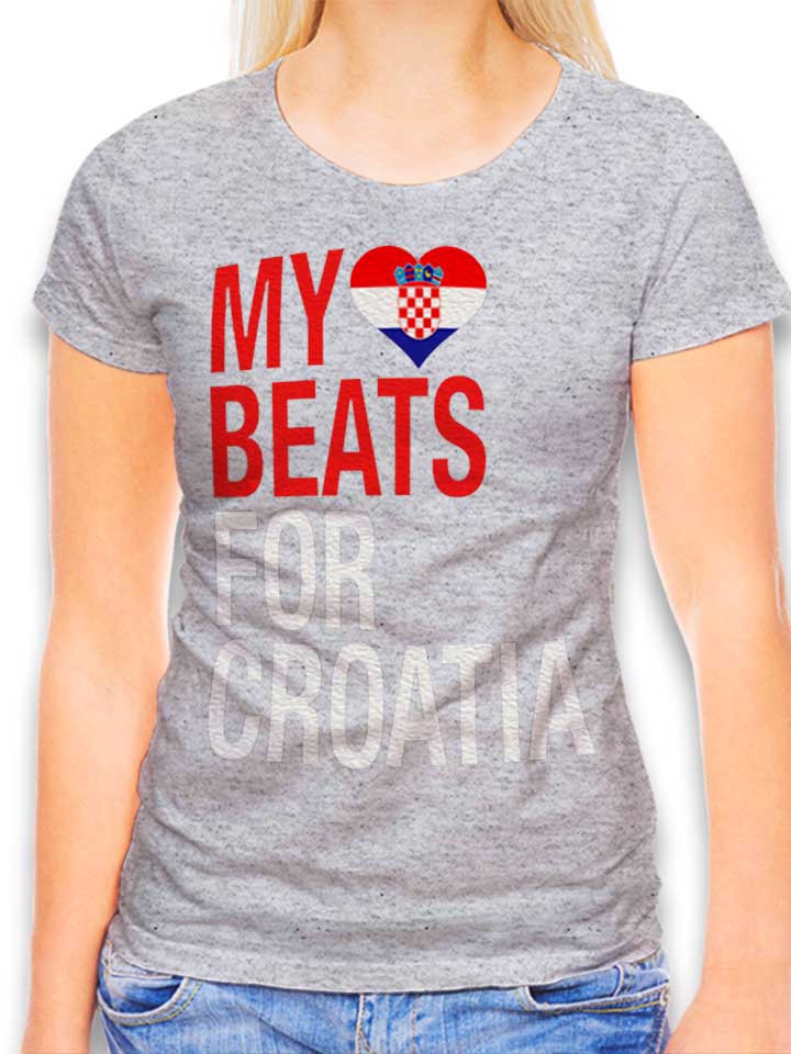 My Heart Beats For Croatia T-Shirt Femme gris-chin L