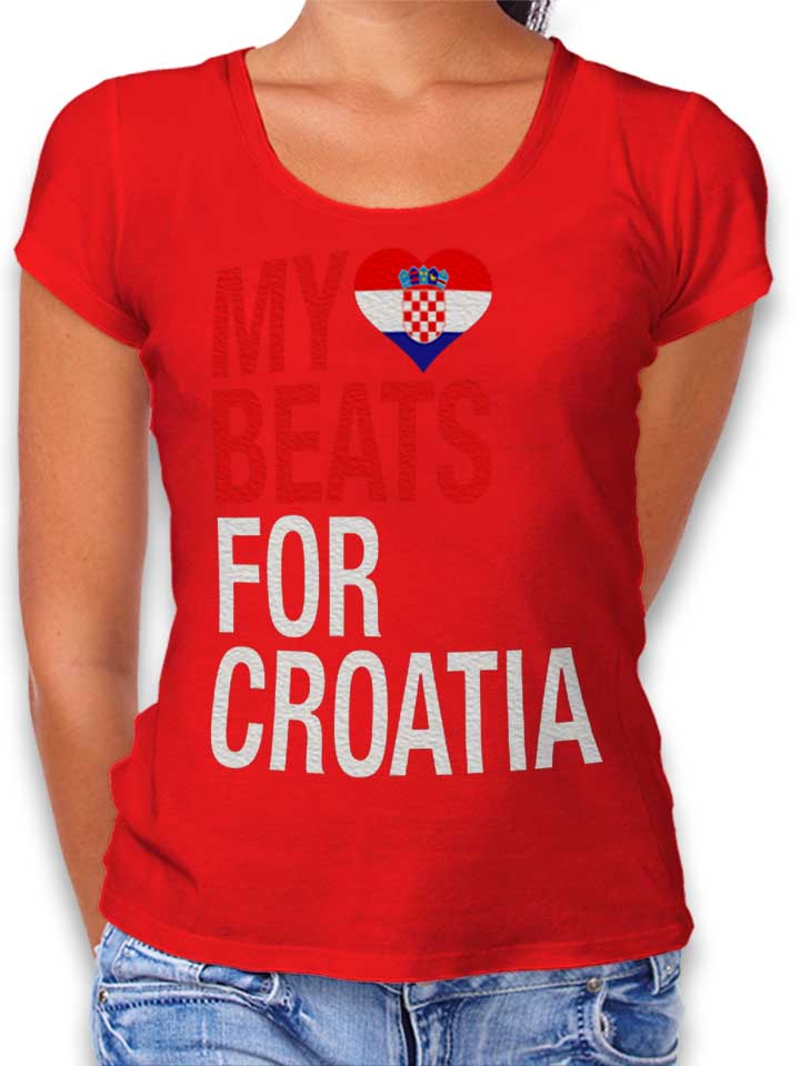 My Heart Beats For Croatia Damen T-Shirt rot L