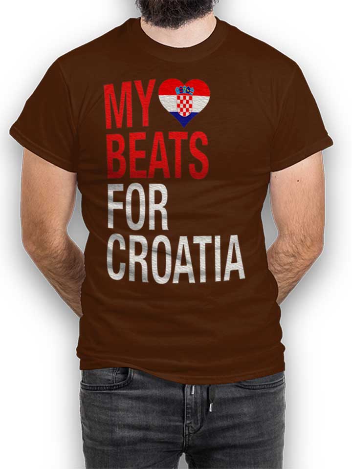 My Heart Beats For Croatia T-Shirt brown L