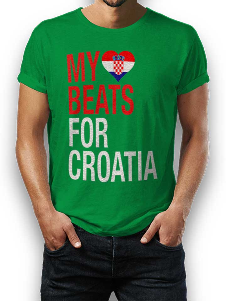 My Heart Beats For Croatia T-Shirt gruen L