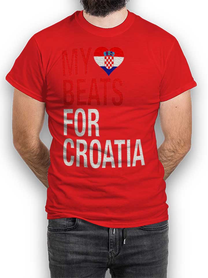 My Heart Beats For Croatia T-Shirt rosso L