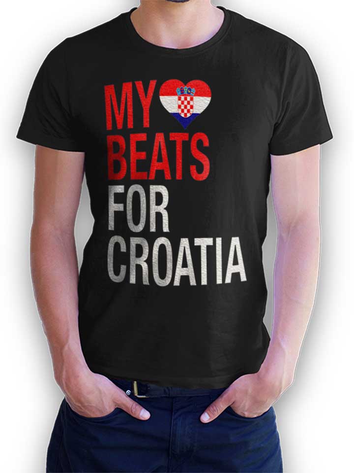 My Heart Beats For Croatia T-Shirt nero L