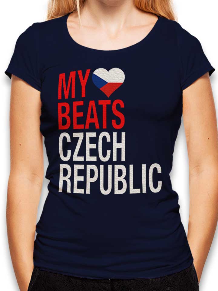My Heart Beats For Czech Republic Damen T-Shirt dunkelblau L