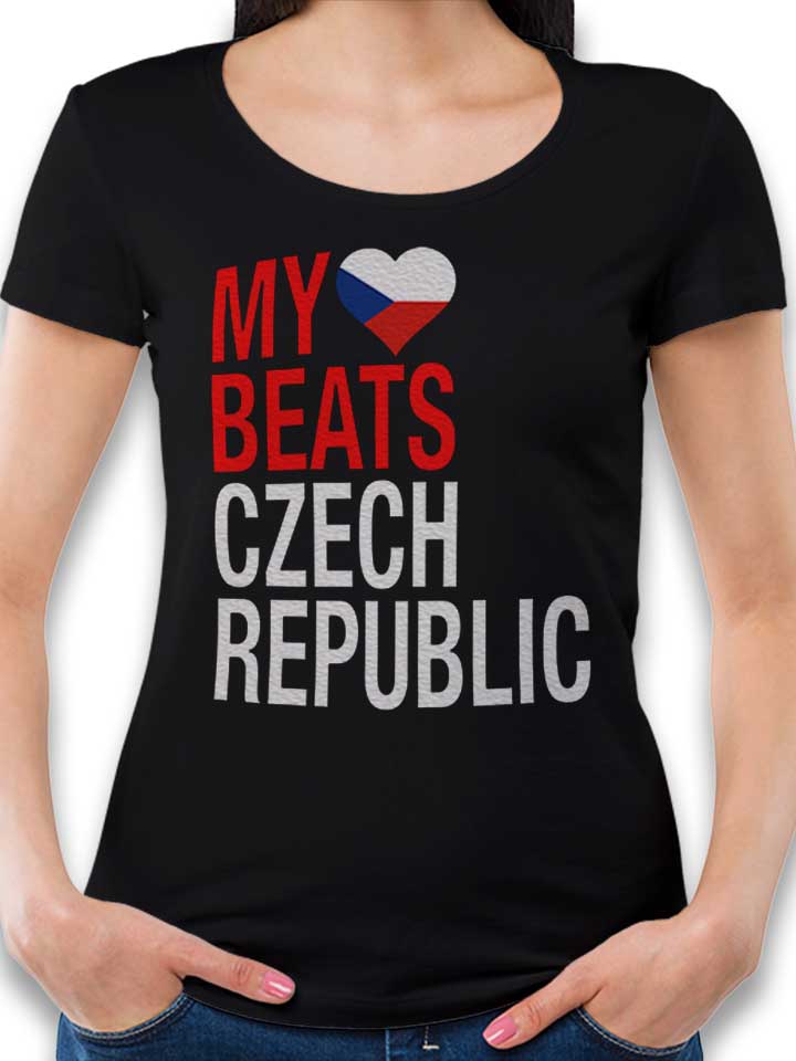 My Heart Beats For Czech Republic Damen T-Shirt schwarz L
