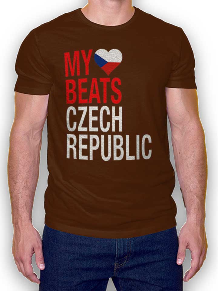 My Heart Beats For Czech Republic T-Shirt marrone L