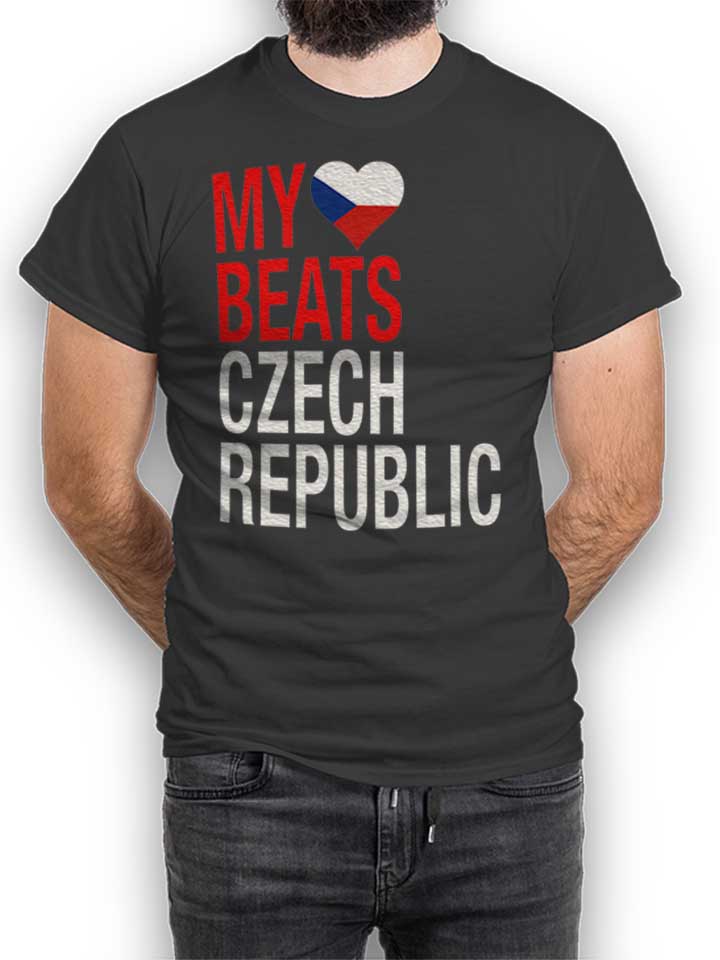 My Heart Beats For Czech Republic T-Shirt dunkelgrau L