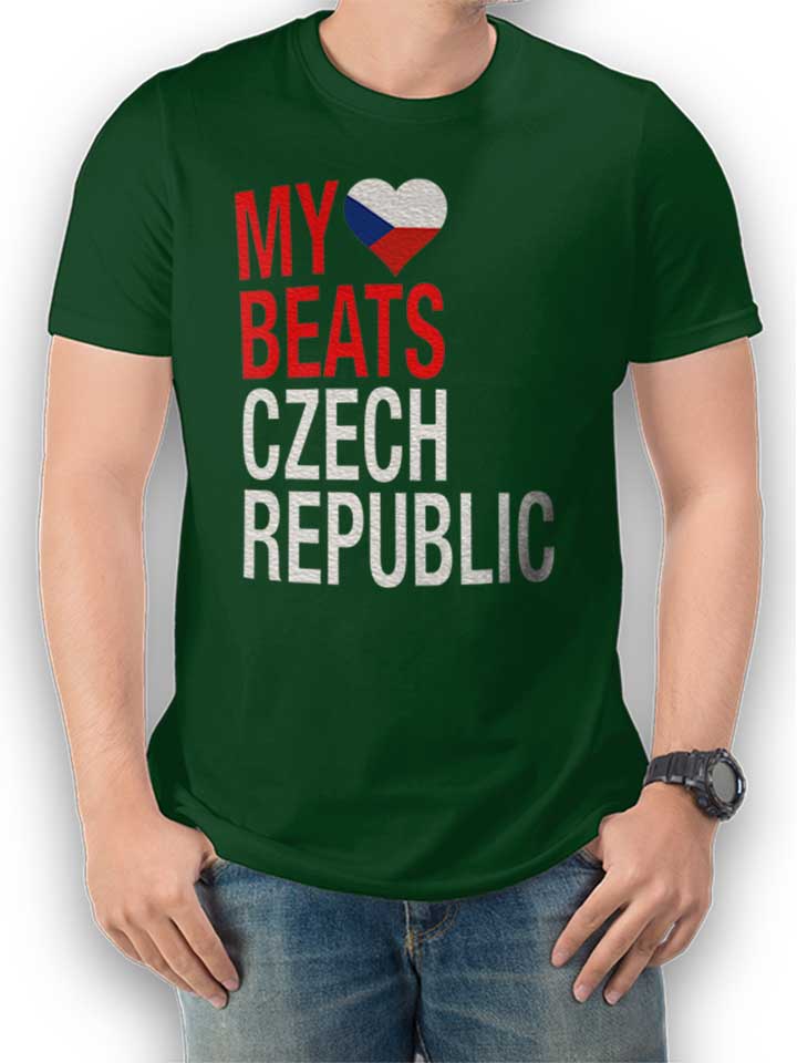 My Heart Beats For Czech Republic T-Shirt vert-fonc L