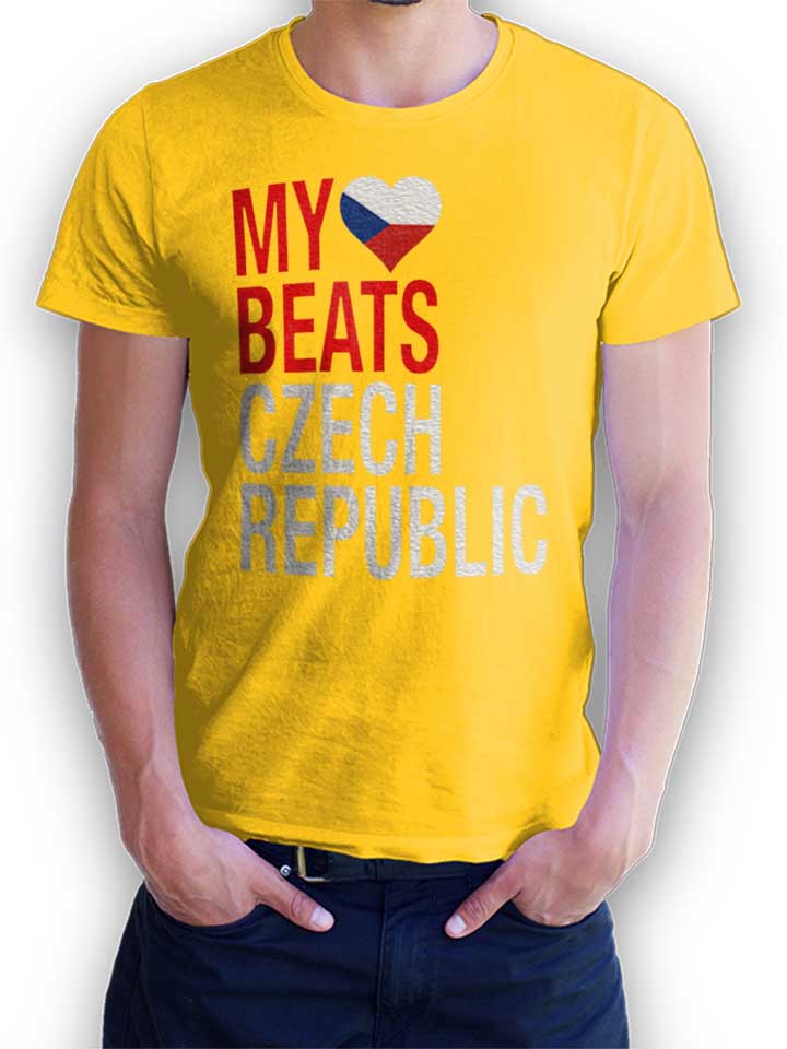 My Heart Beats For Czech Republic Kinder T-Shirt gelb 110...