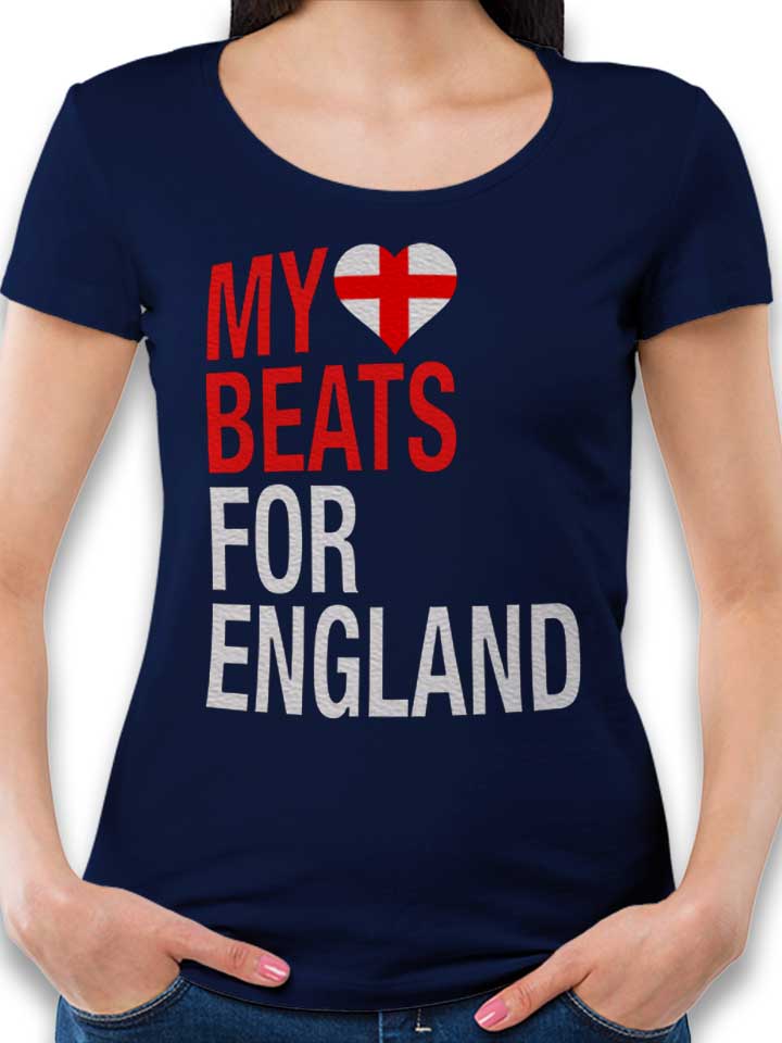 My Heart Beats For England Damen T-Shirt dunkelblau L
