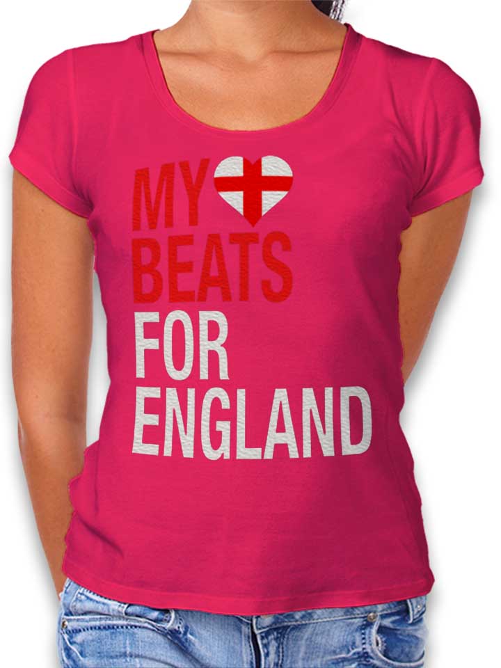 My Heart Beats For England T-Shirt Donna fucsia L
