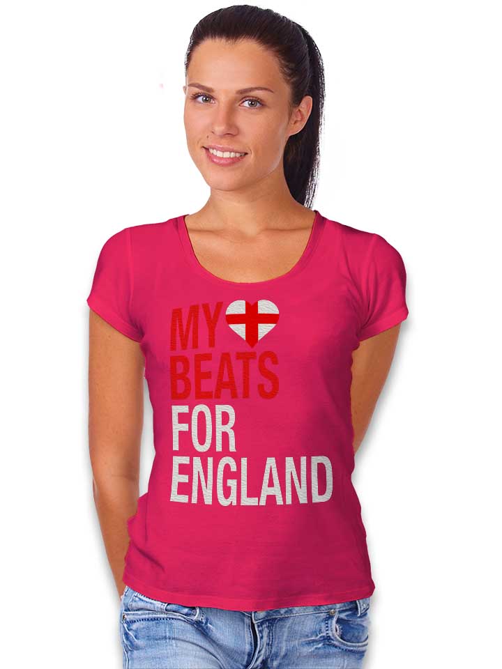my-heart-beats-for-england-damen-t-shirt fuchsia 2