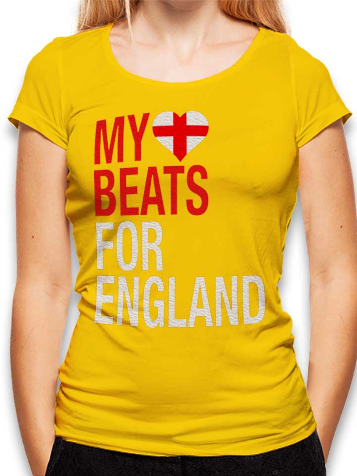My Heart Beats For England Damen T-Shirt gelb L