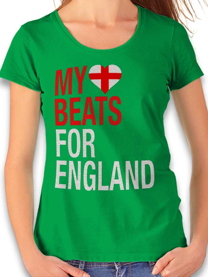 My Heart Beats For England Womens T-Shirt green L