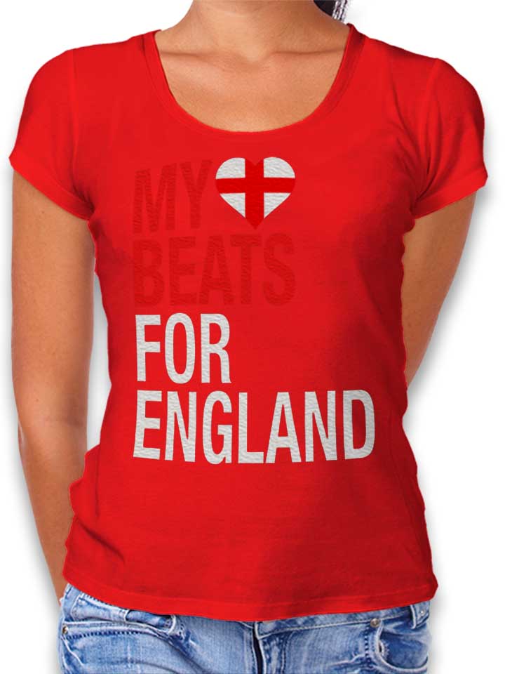 My Heart Beats For England T-Shirt Femme rouge L