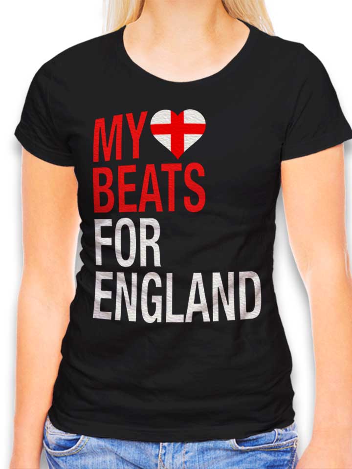 My Heart Beats For England Womens T-Shirt black L