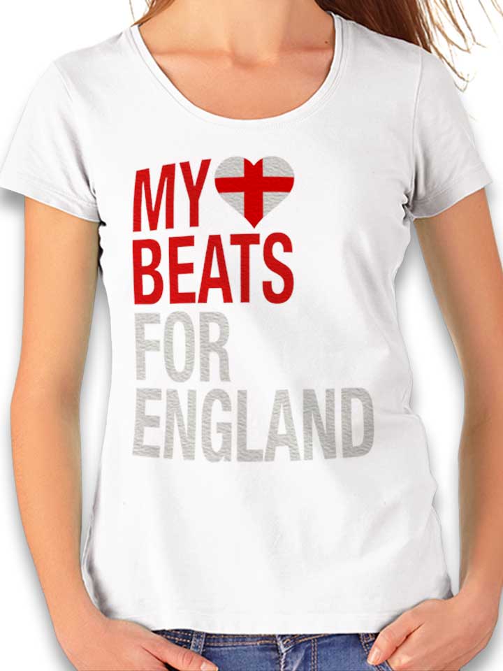 My Heart Beats For England Damen T-Shirt weiss L