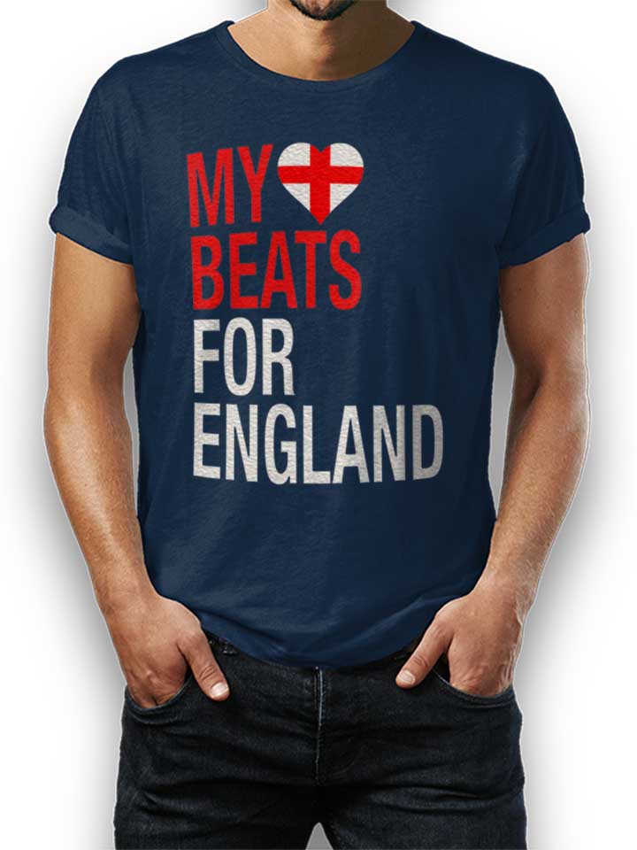My Heart Beats For England T-Shirt dunkelblau L