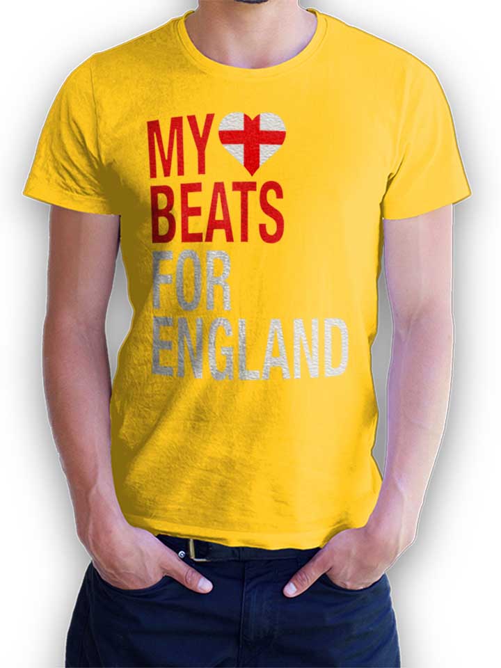 My Heart Beats For England T-Shirt yellow L