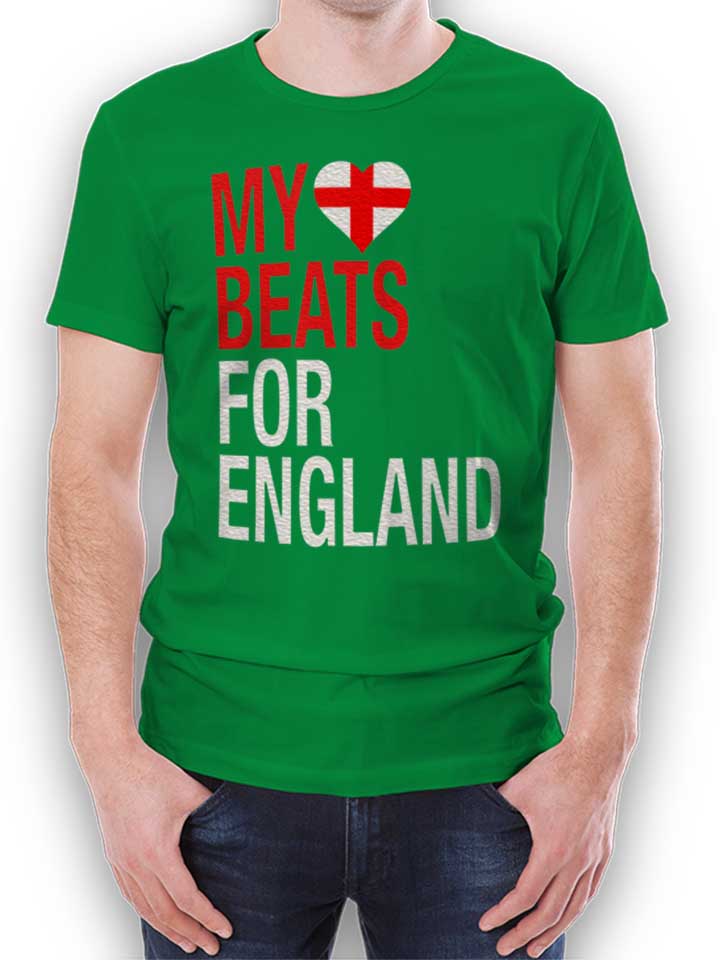 My Heart Beats For England T-Shirt verde L