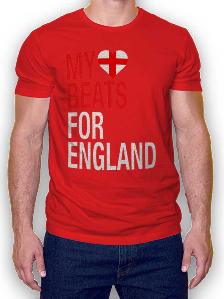 My Heart Beats For England T-Shirt rouge L