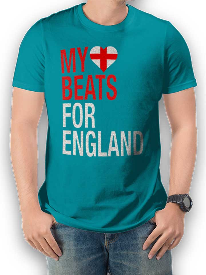 My Heart Beats For England T-Shirt tuerkis L