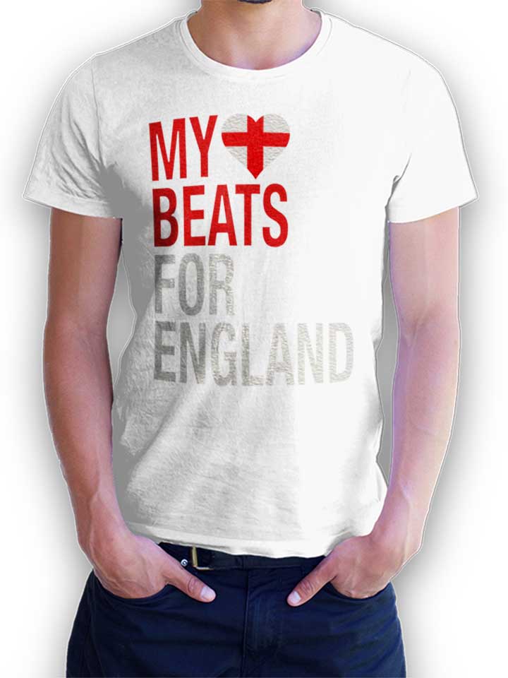 My Heart Beats For England T-Shirt blanc L