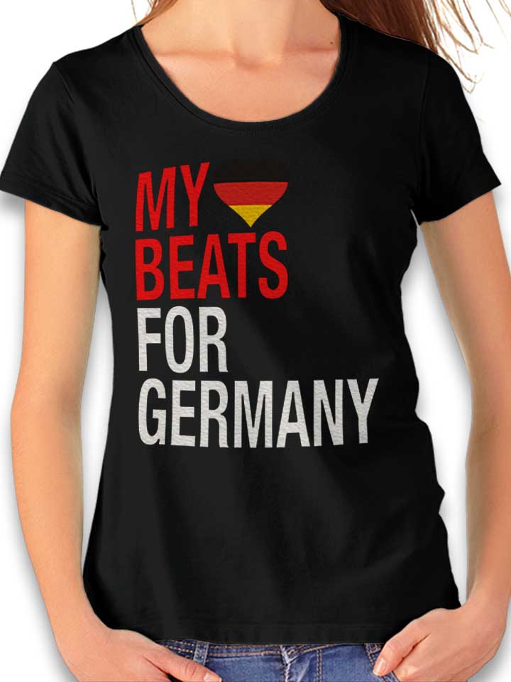 My Heart Beats For Germany Damen T-Shirt schwarz L