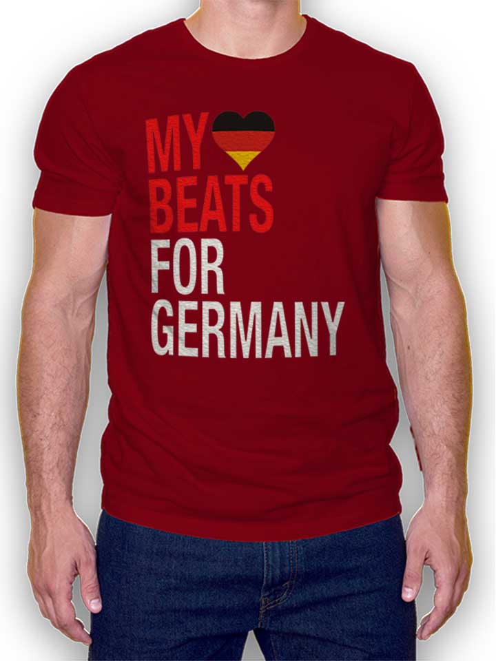 My Heart Beats For Germany T-Shirt maroon L