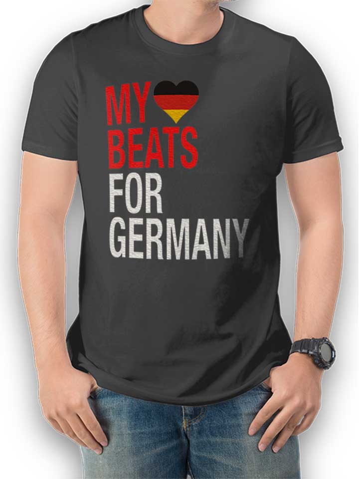My Heart Beats For Germany T-Shirt grigio-scuro L